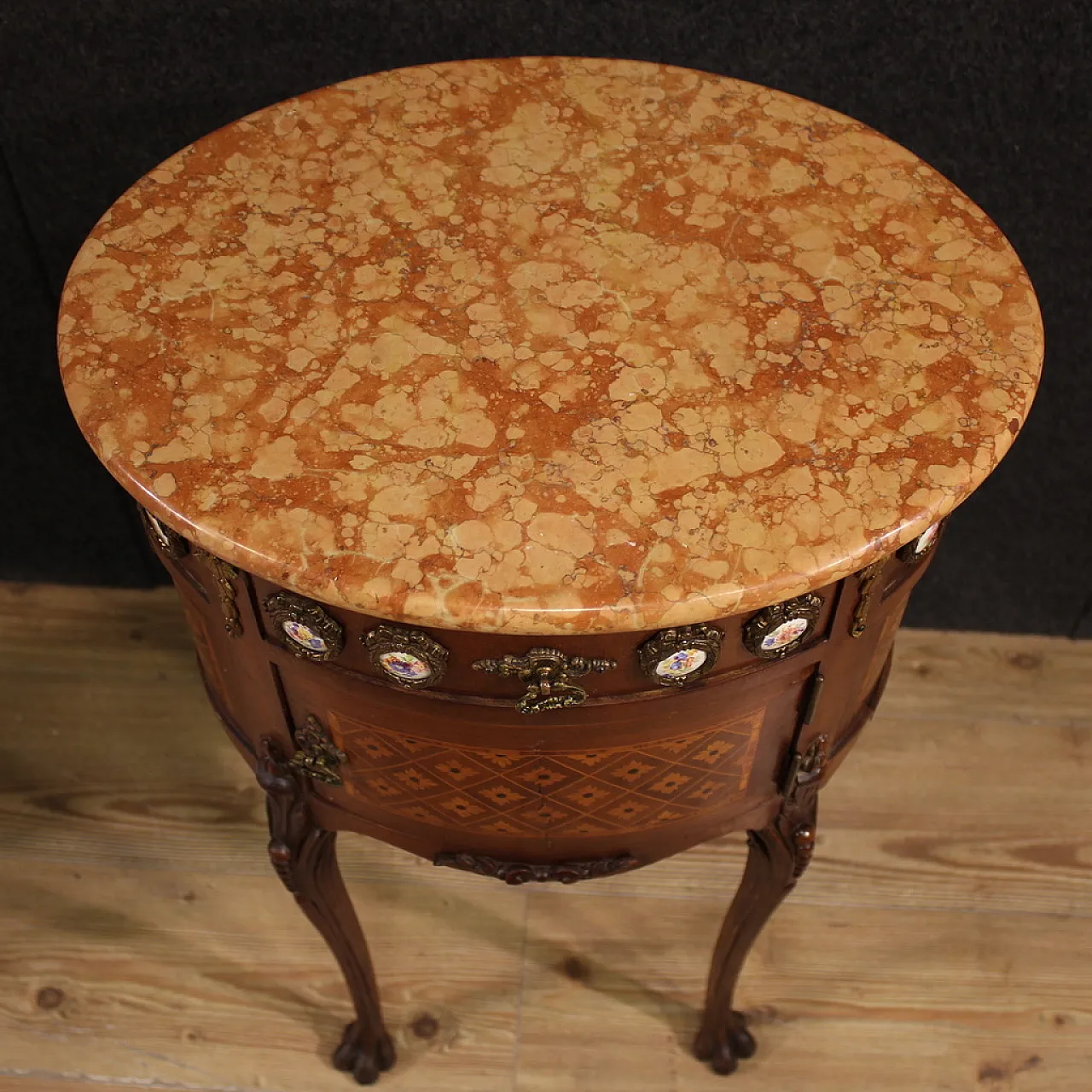 Coppia di comodini francesi intarsiati, '900 6