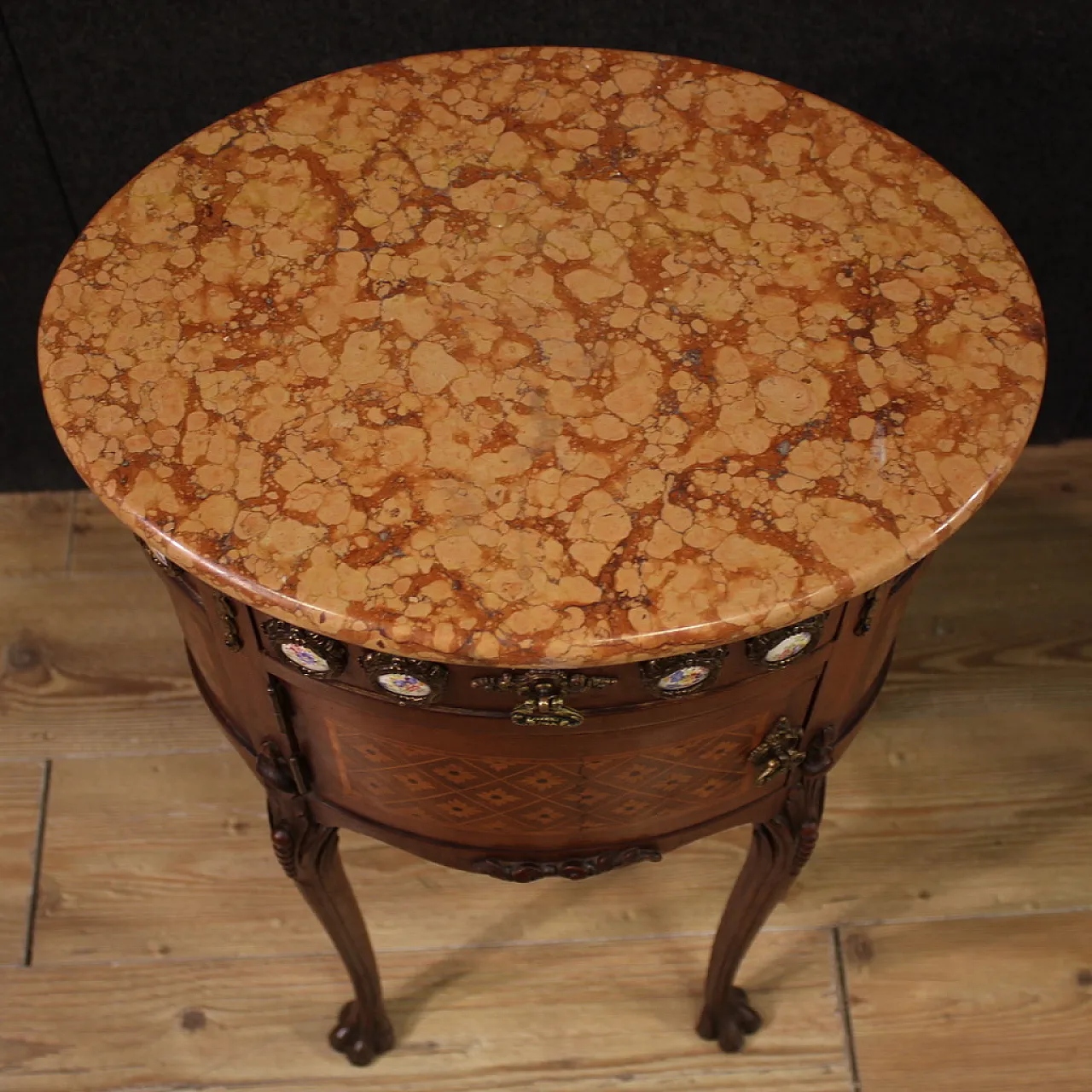 Coppia di comodini francesi intarsiati, '900 7