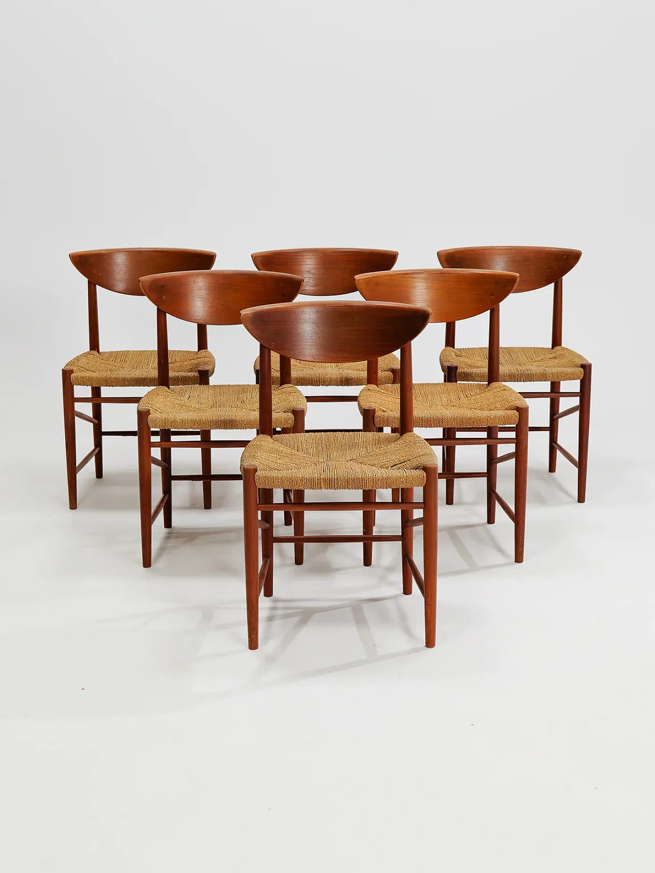 6 Chairs by P.White & O.Moelgard-Nielsen for Søborg Møbelfab, 1950s 1