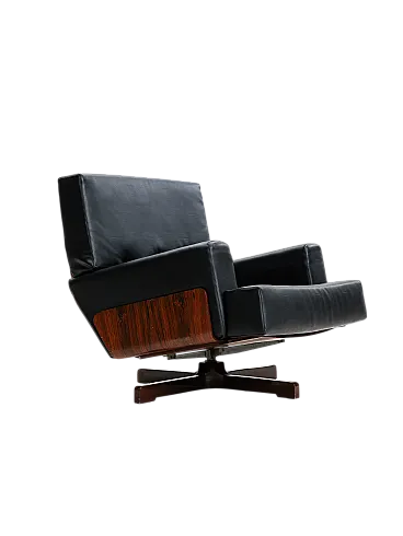 Swivel rosewood Model 401 armchair by Menilio Taro for Cinova, 1960s