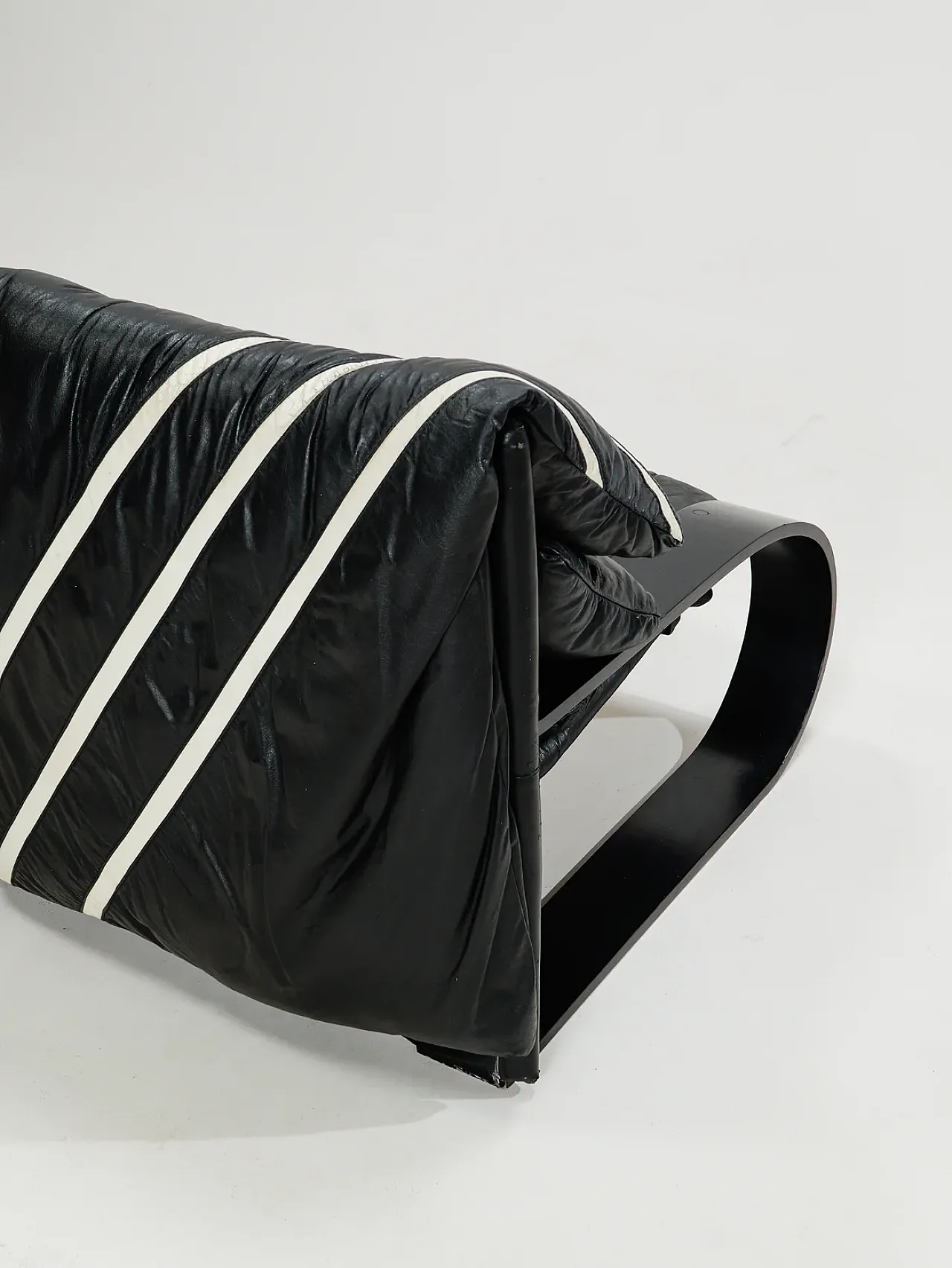 Divano a tre posti in pelle di Coralba, anni '80 8