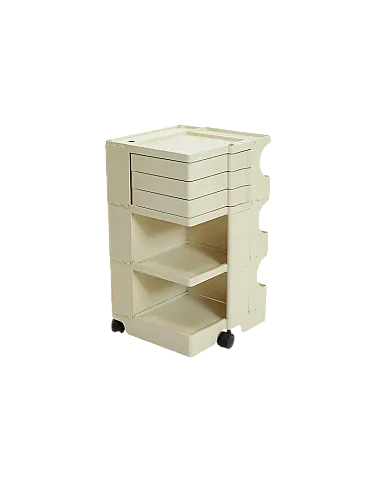 Carrello portaoggetti Body bianco di Joe Colombo, anni '70
