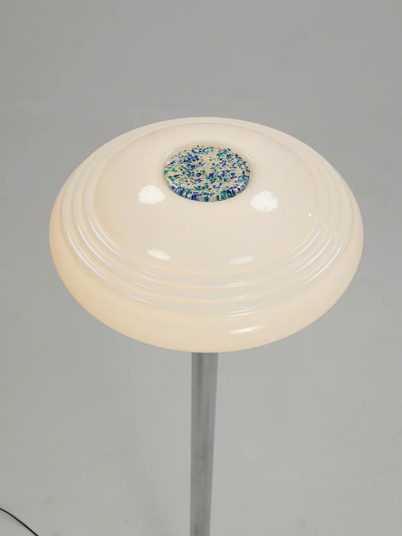 Lampada da terra in acciaio cromato e vetro, anni '70 5