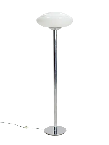 Floor lamp in chromed steel and glass, 1970s