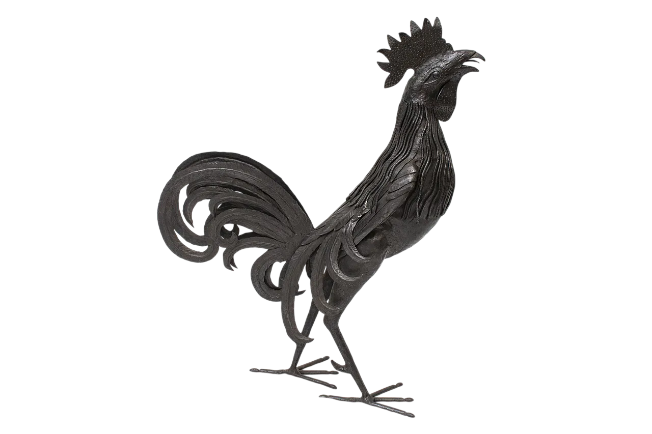 Iron sculpture depicting a rooster, 20th century 7