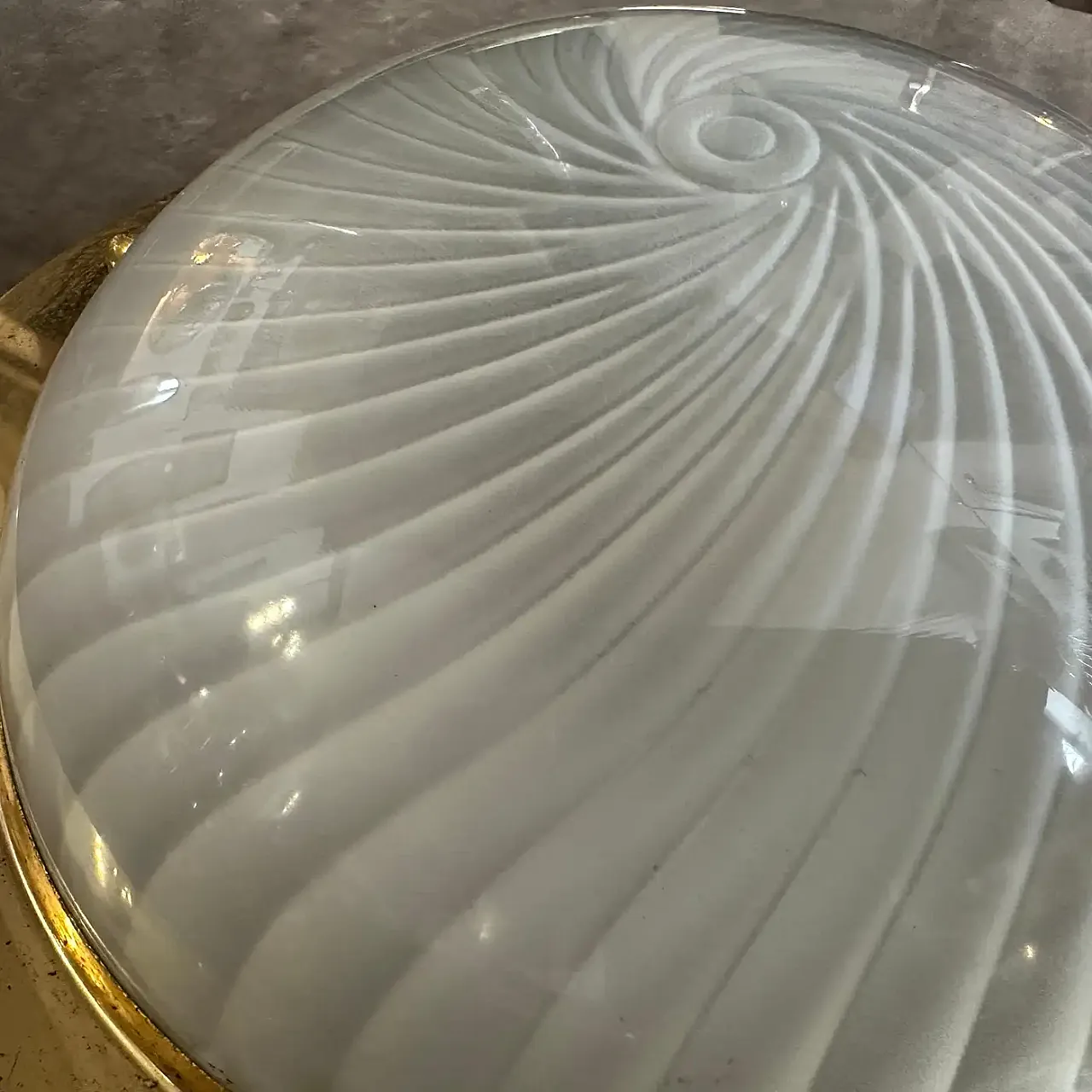 Gilded metal and murano glass ceiling or wall light, 1970s 6