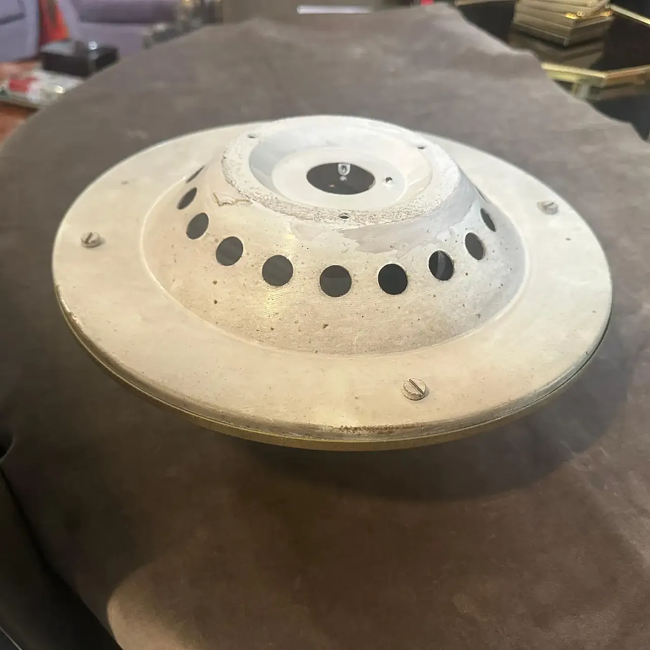 Gilded metal and murano glass ceiling or wall light, 1970s 11