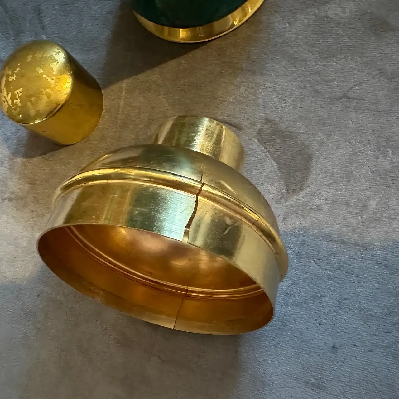 Goatskin and brass cocktail Shaker by Aldo Tura, 1950s 4