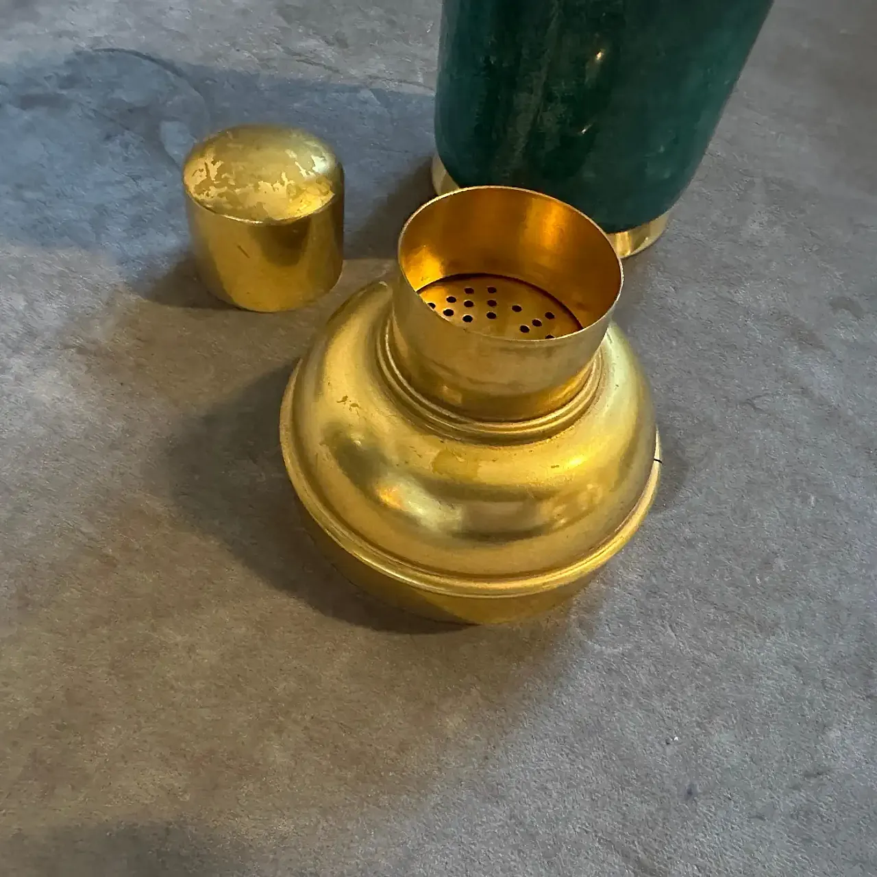 Goatskin and brass cocktail Shaker by Aldo Tura, 1950s 7