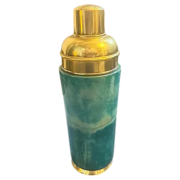 Shakers da cocktail in pelle di capra e ottone di Aldo Tura, anni '50