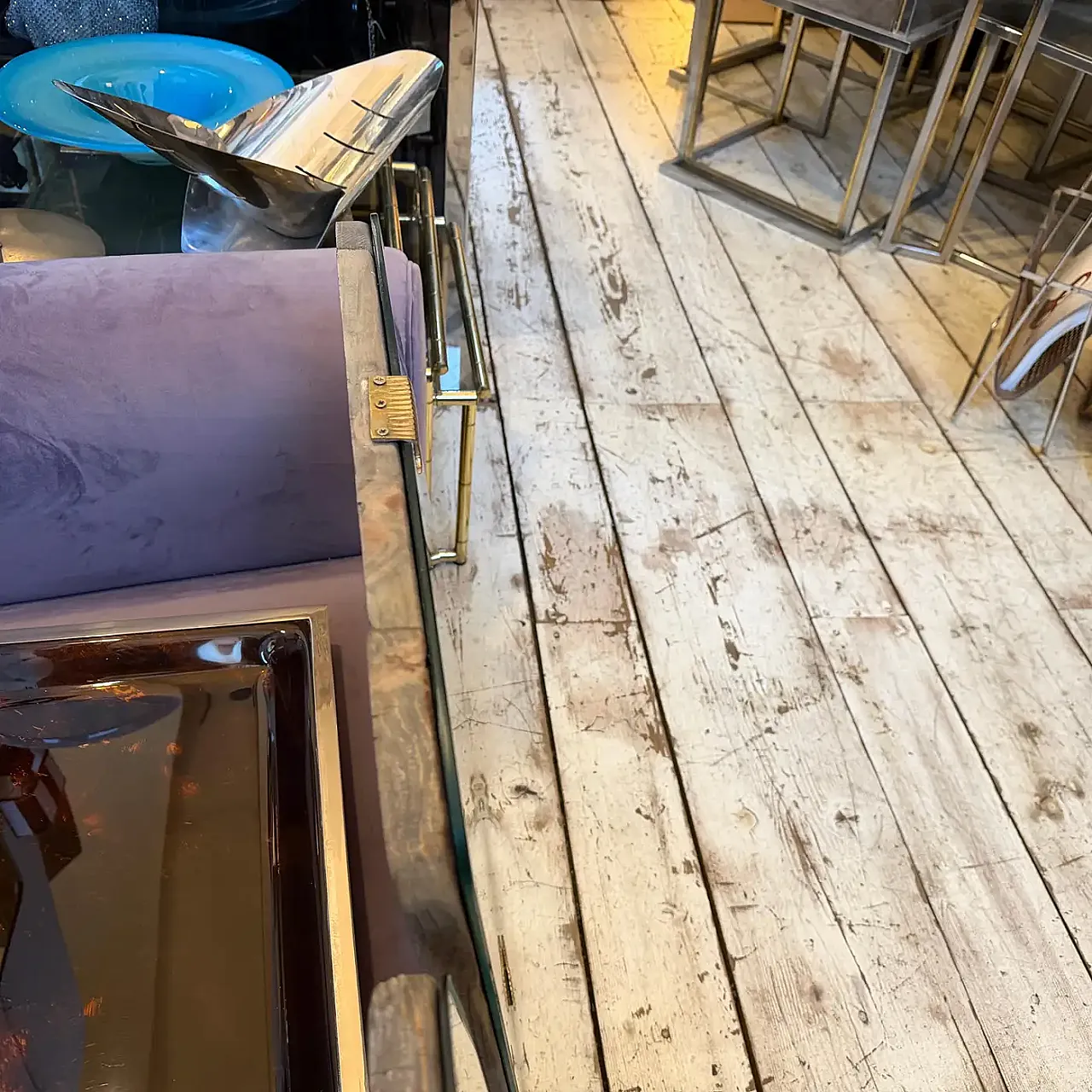 Coppia di specchi da parete in legno e ottone di Gio Ponti, anni '50 3