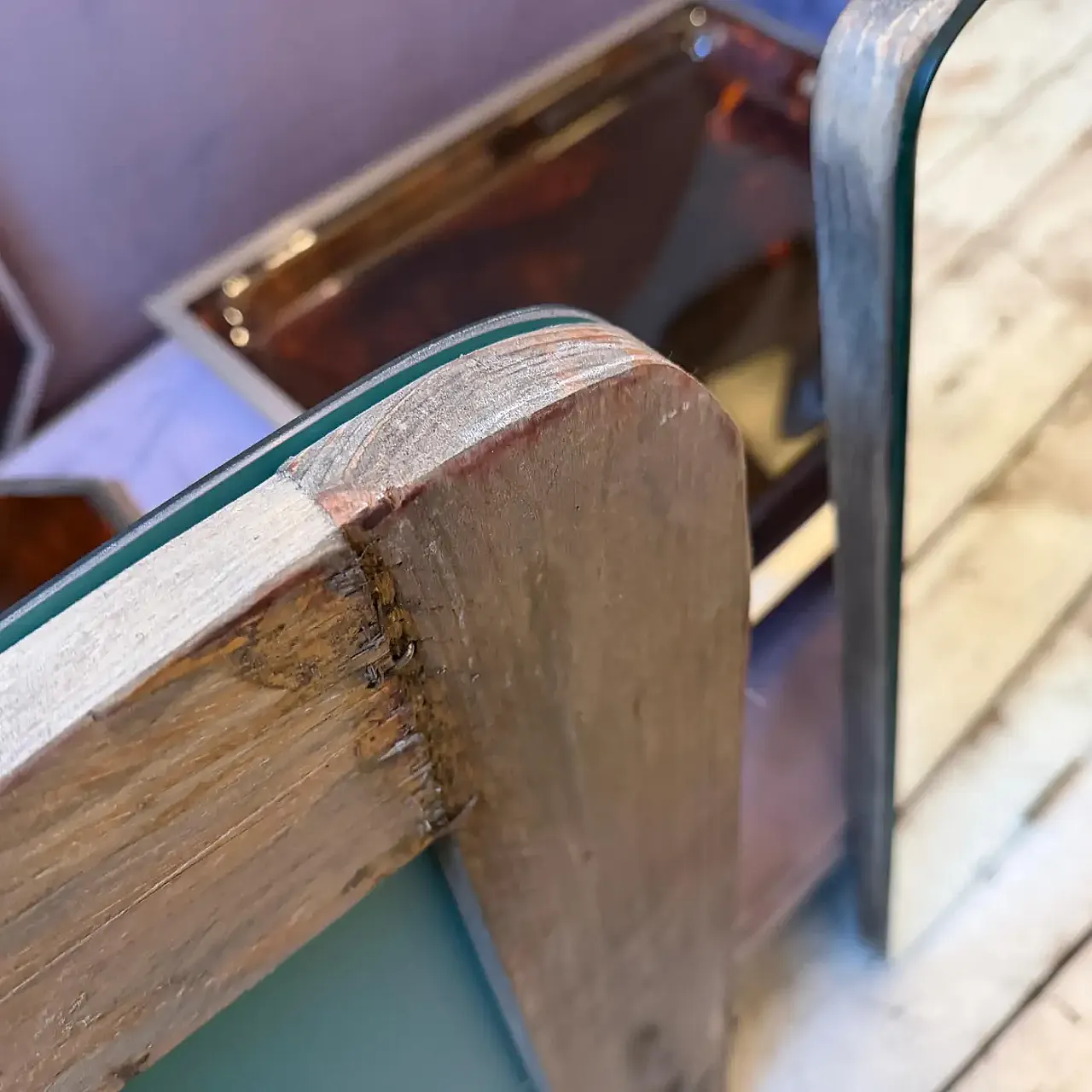 Coppia di specchi da parete in legno e ottone di Gio Ponti, anni '50 7