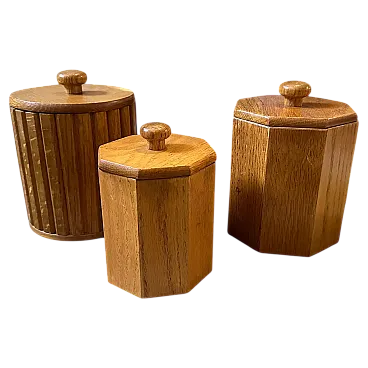 3 Wood and plastic ice buckets, 1960s