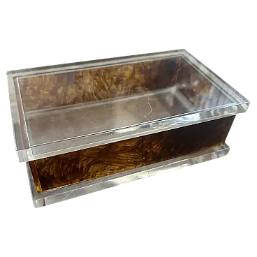 Dior Home style clear lucite and faux turtle box, 1970s