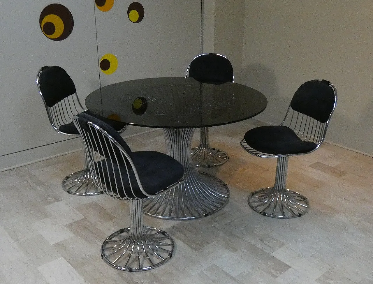 5 Sedie Margot e tavolo Tulip di Gastone Rinaldi per Rima, 1968 3