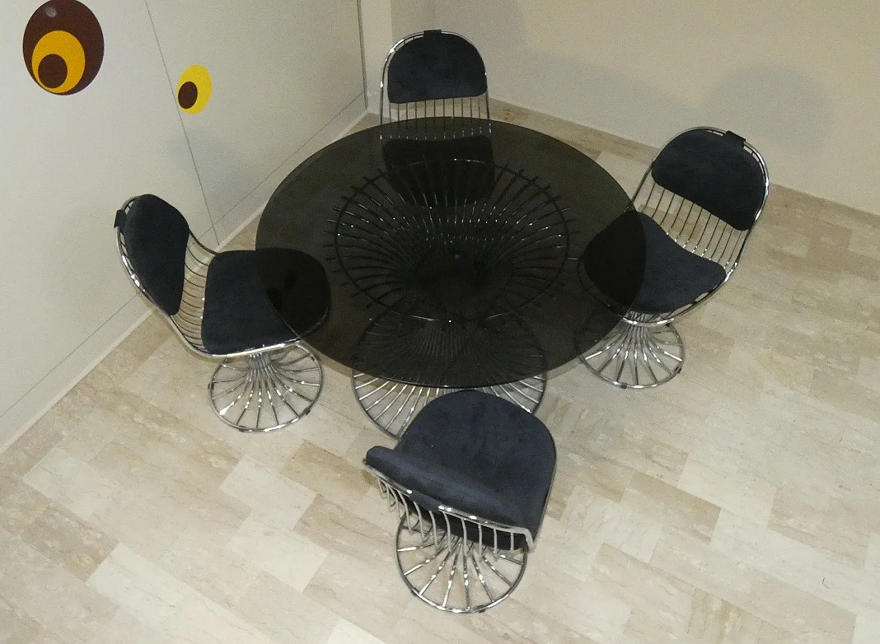 5 Sedie Margot e tavolo Tulip di Gastone Rinaldi per Rima, 1968 4