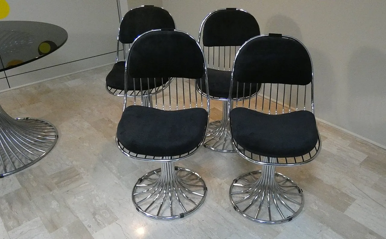 5 Sedie Margot e tavolo Tulip di Gastone Rinaldi per Rima, 1968 7