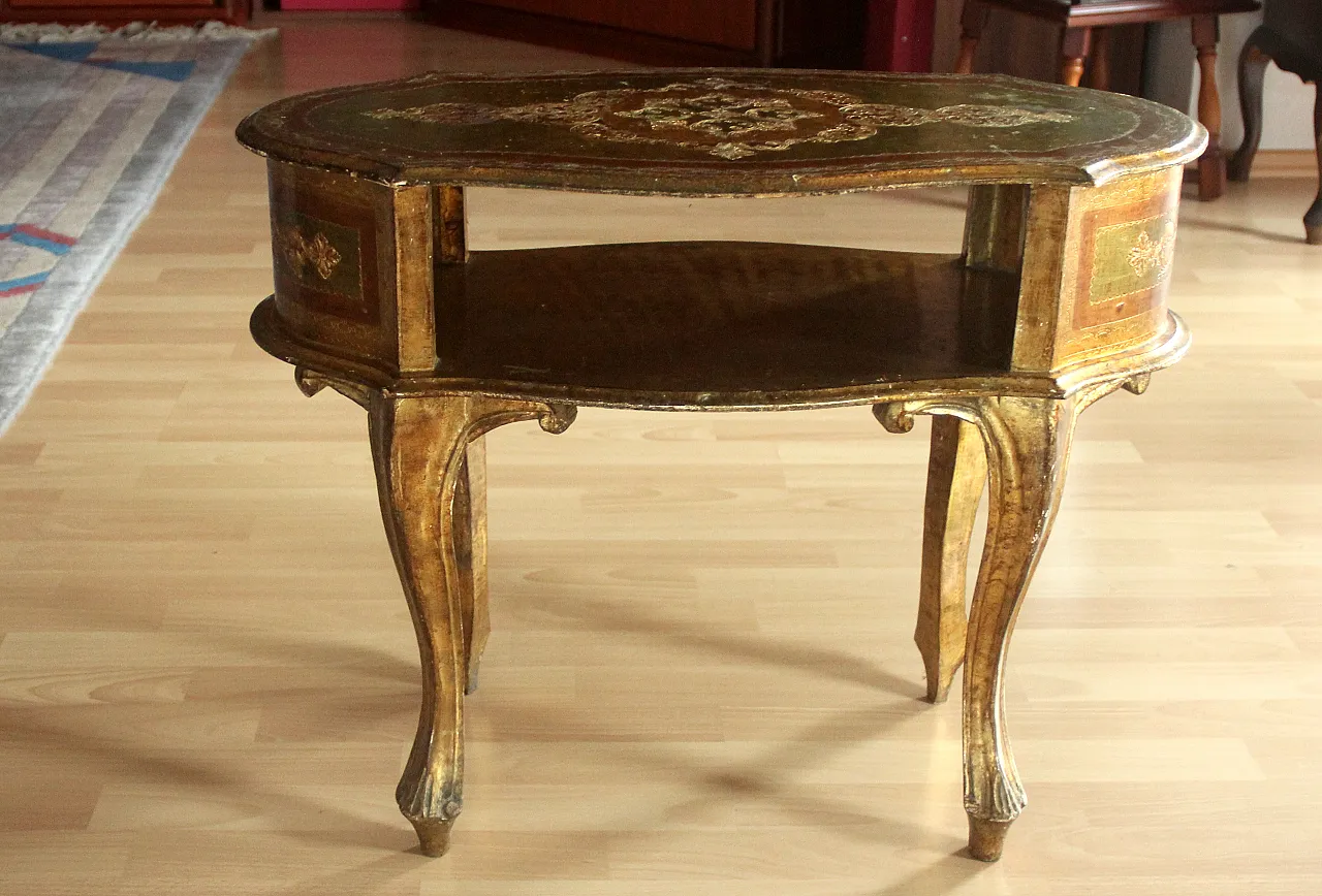Florentine wooden side table, late 20th century 2