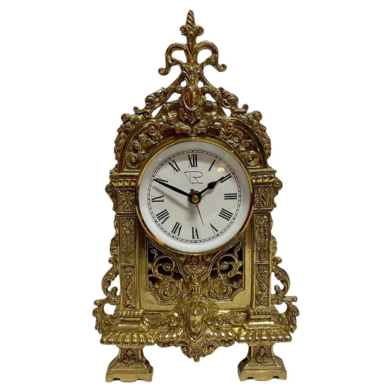 Gilded bronze coffee table clock, 70s 1