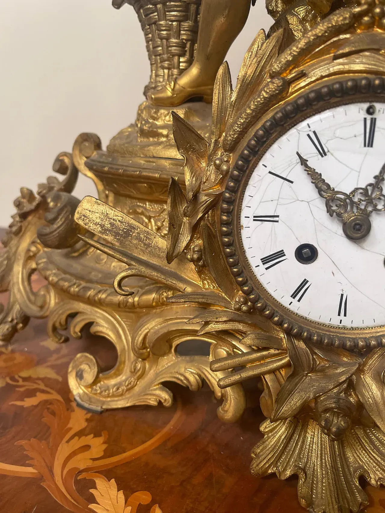 Gilt Bronze Table Clock with Figure, 19th century 9