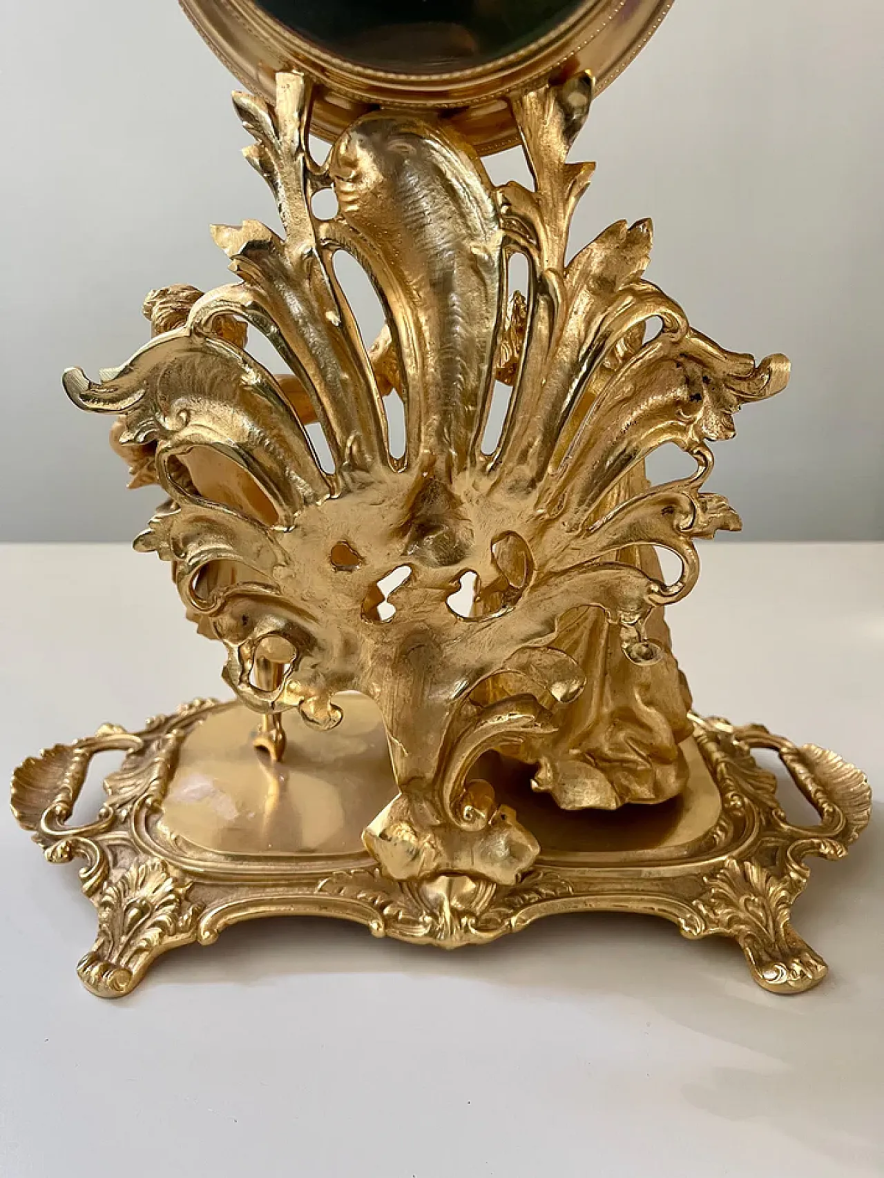 French Style Gilded Bronze Table Clock, 50s 9