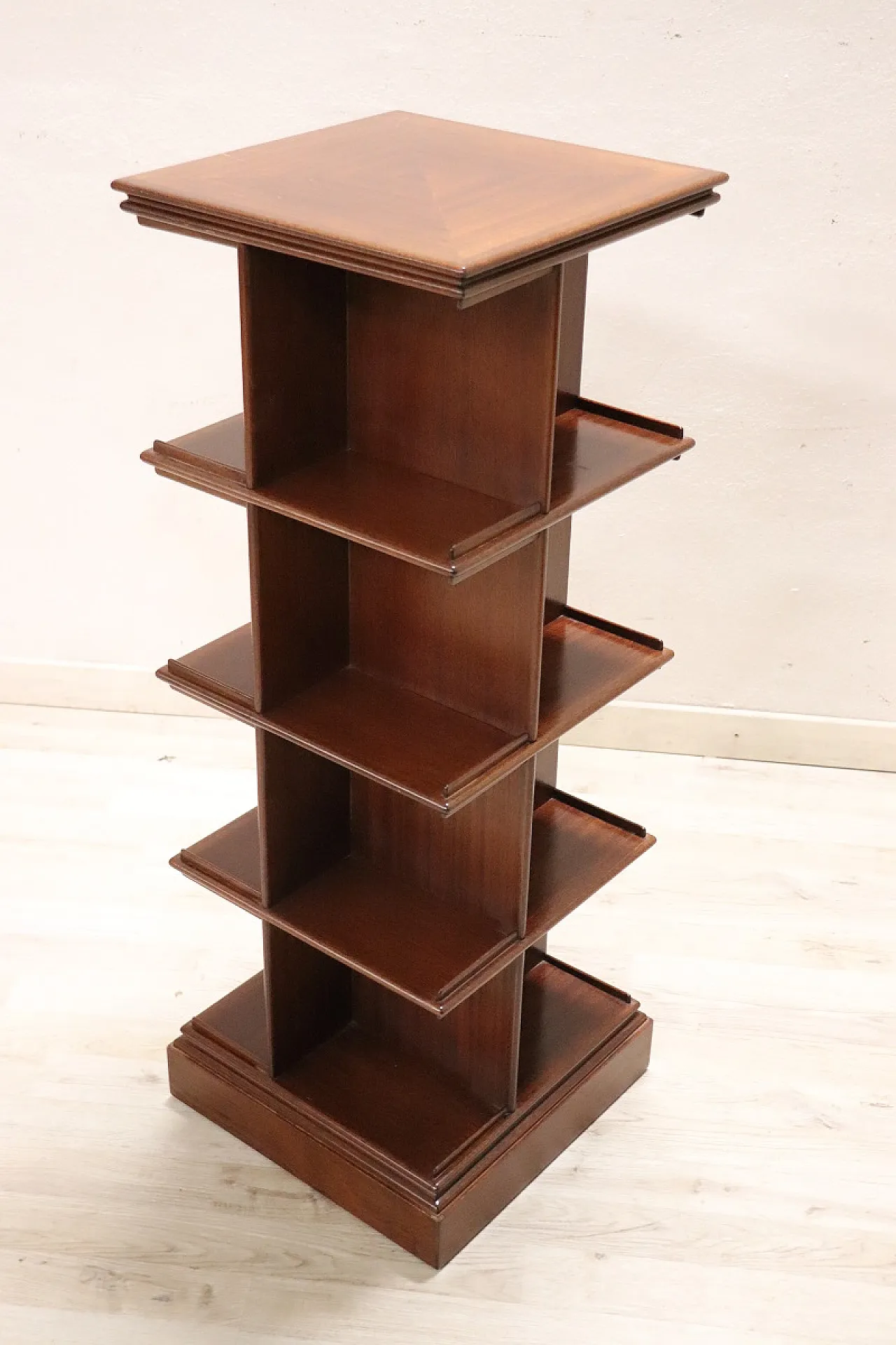 Revolving wooden bookcase, 1960s 5