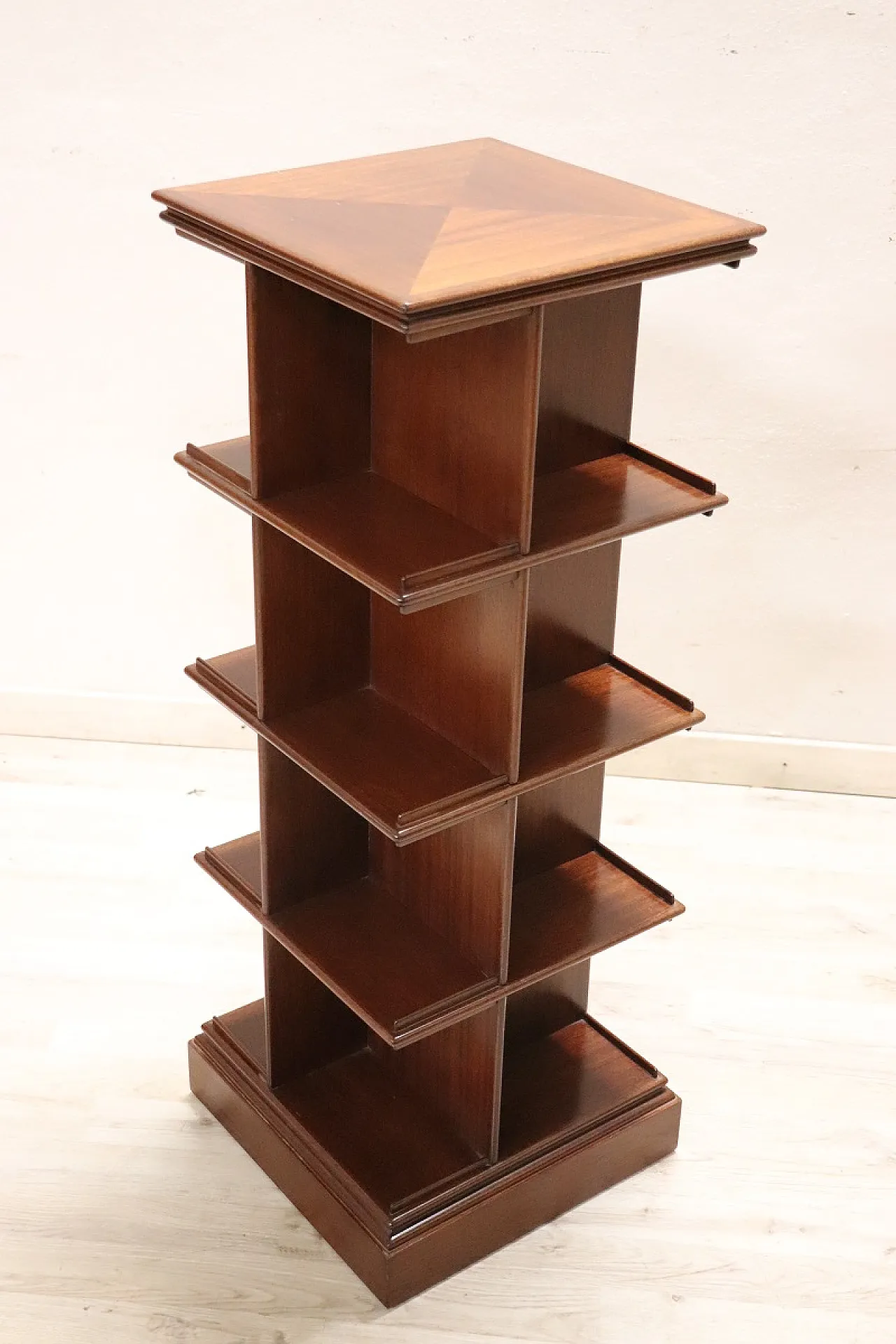 Revolving wooden bookcase, 1960s 6