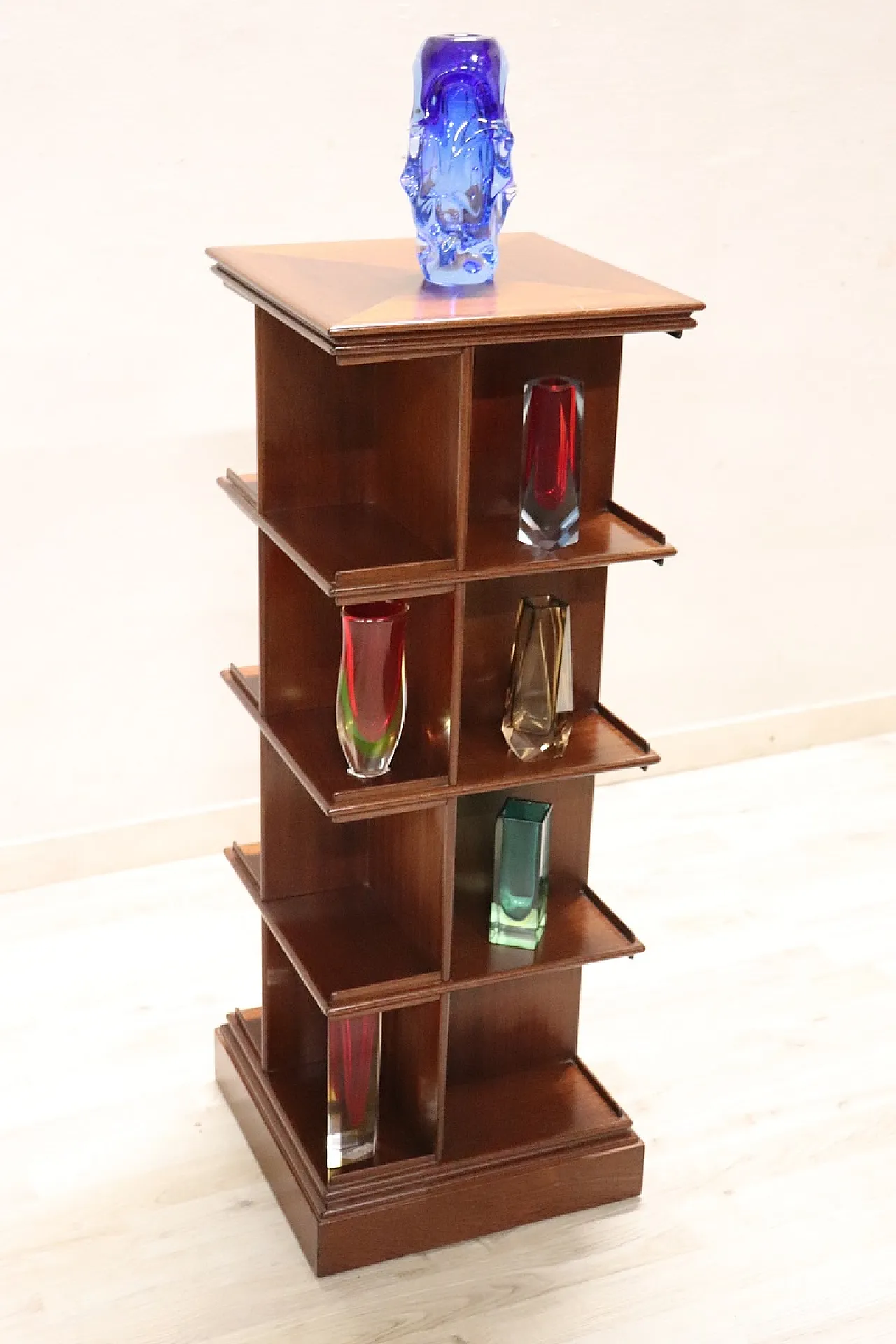 Revolving wooden bookcase, 1960s 8