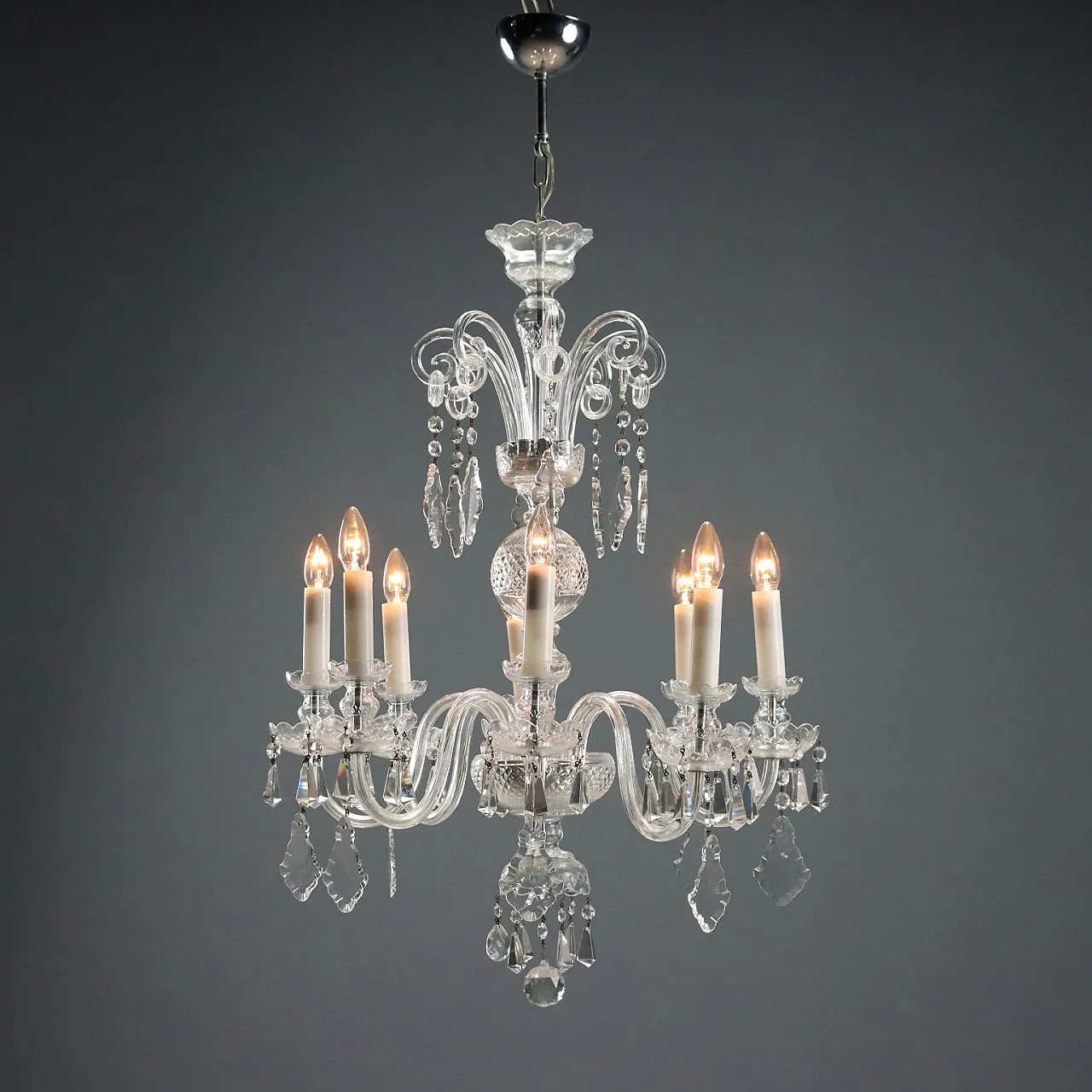 Lampadario in cristallo di Boemia, metà '900 1