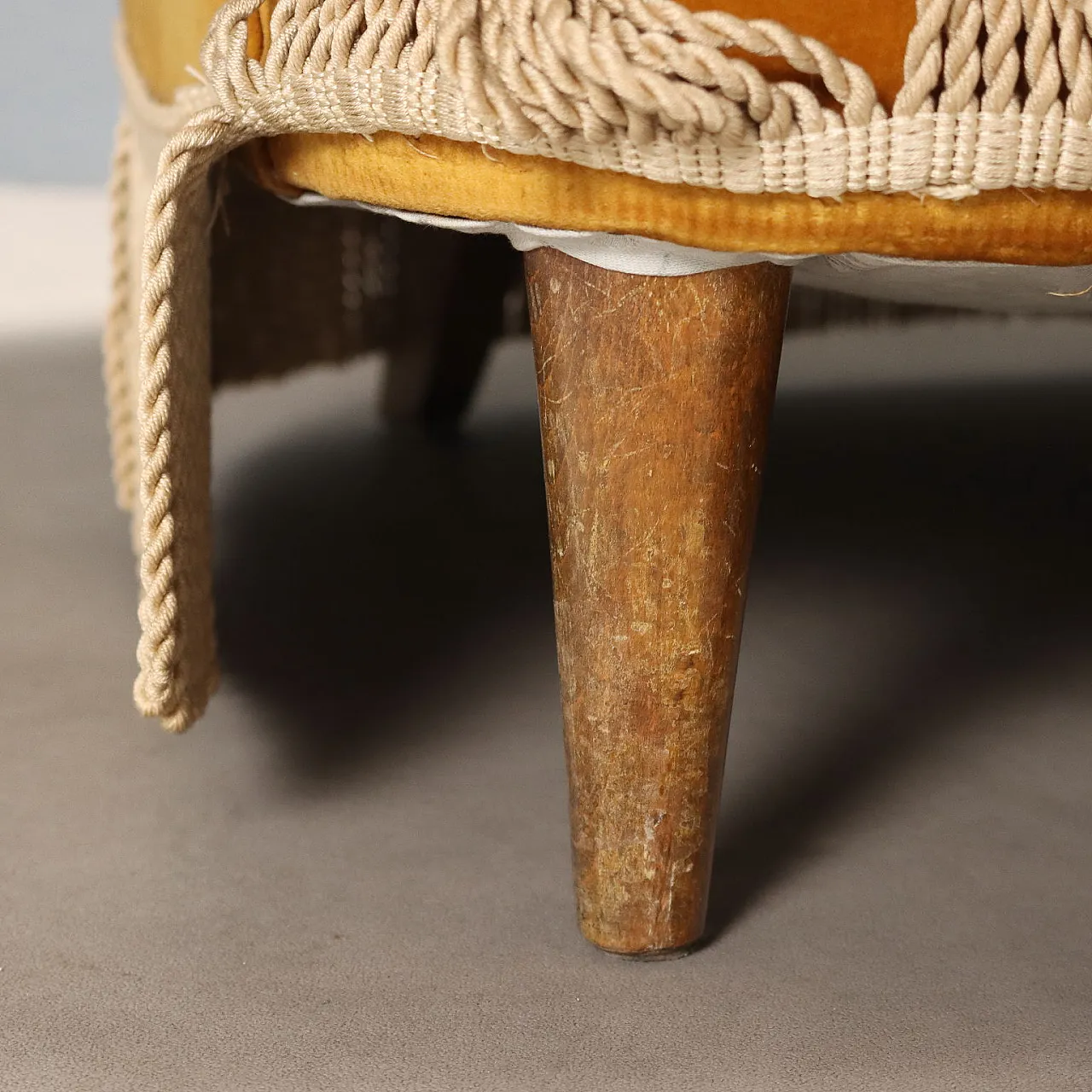 Divano a 3 posti con imbottitura a molle e cuscini in piuma, '900 5