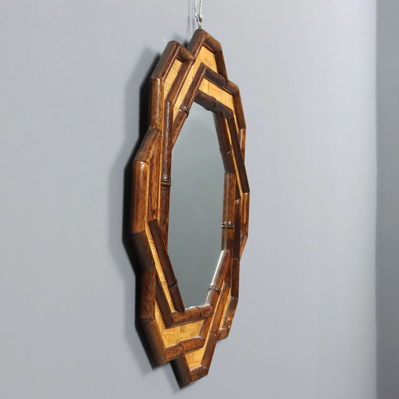 Specchio da parete in bambù, '900 6