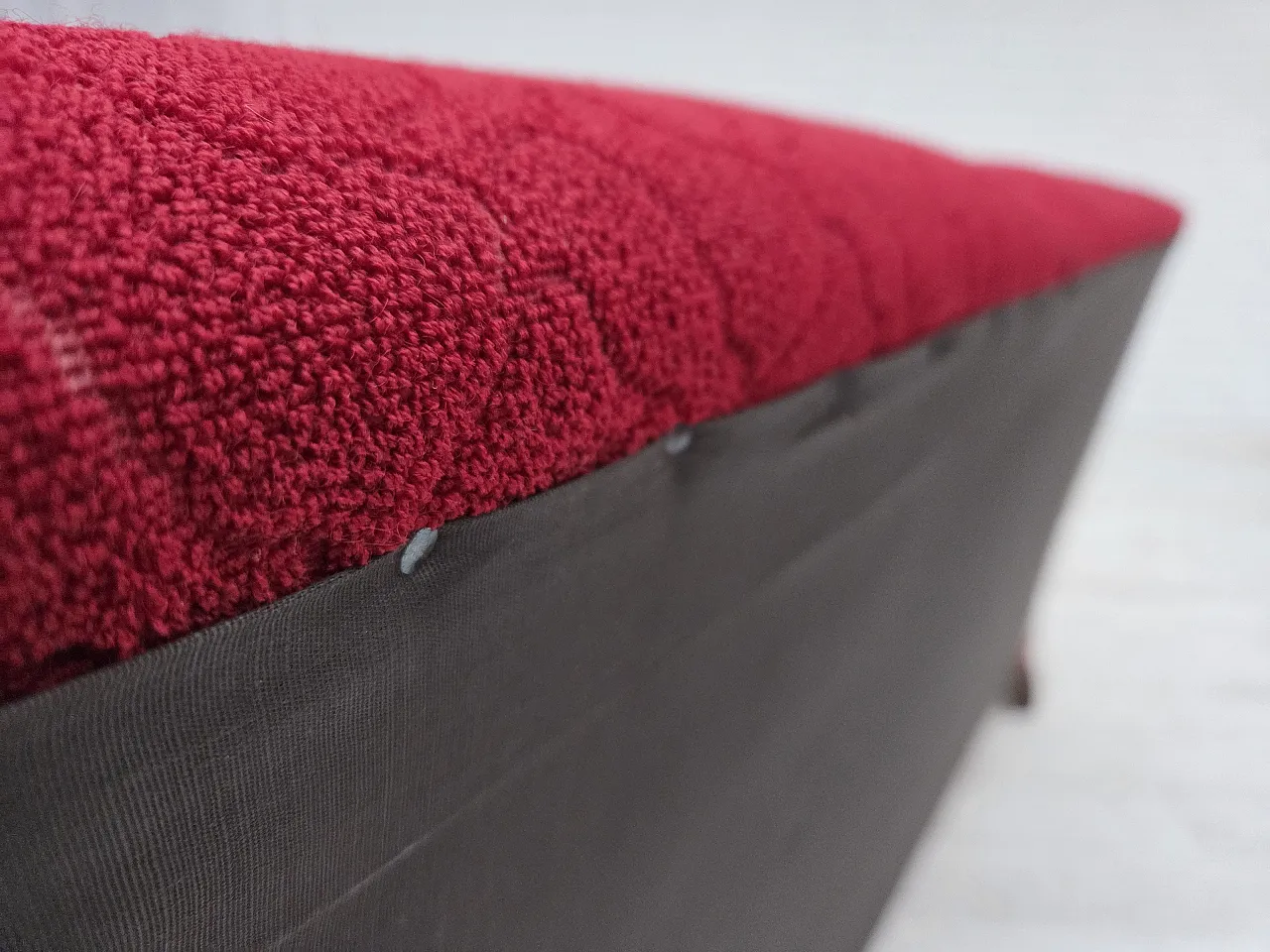 Danish 3-seater sofa, wool, carved oak wood, 1950s 13