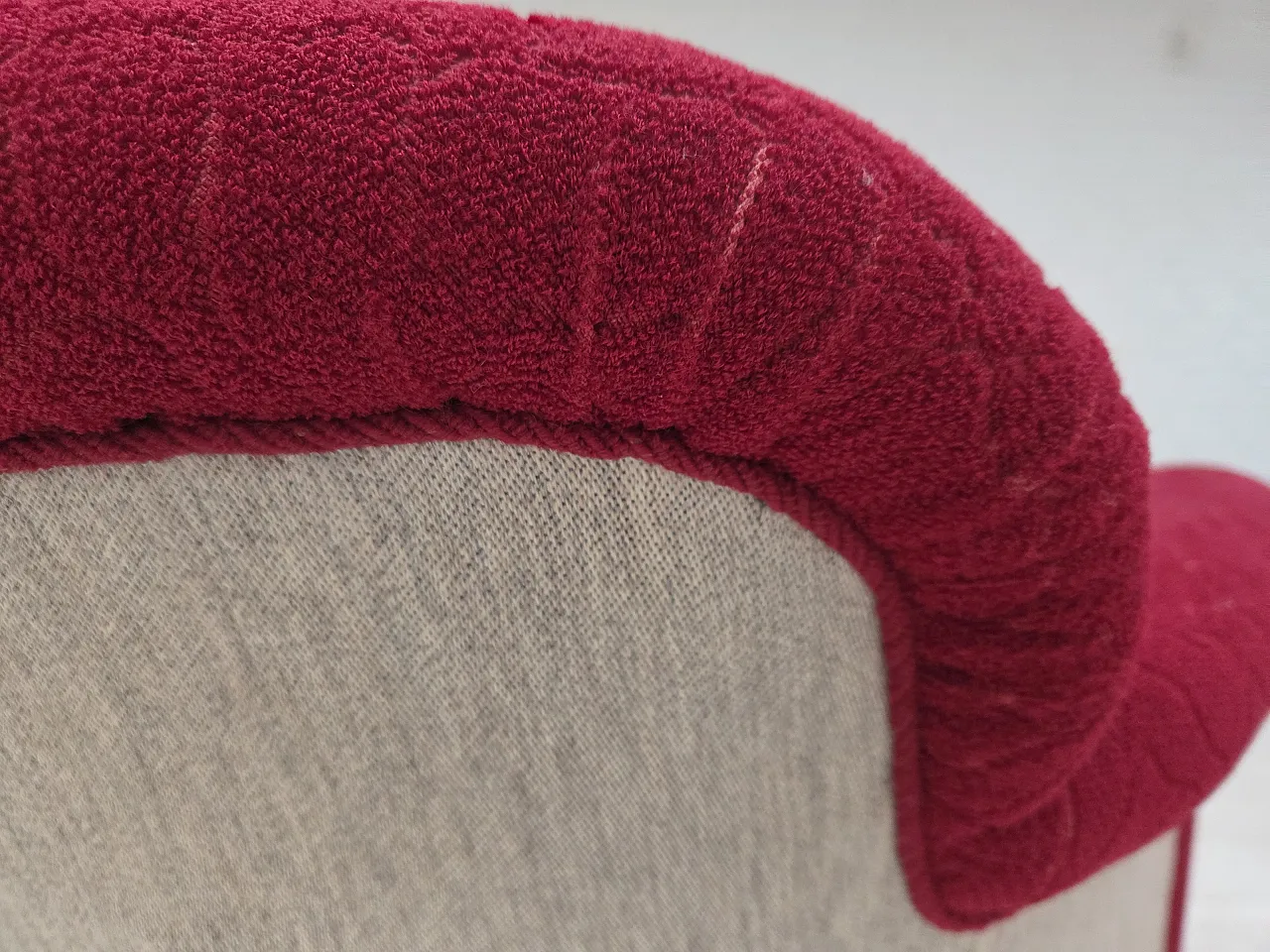 Danish armchair, wool, carved oak wood, 1950s 12