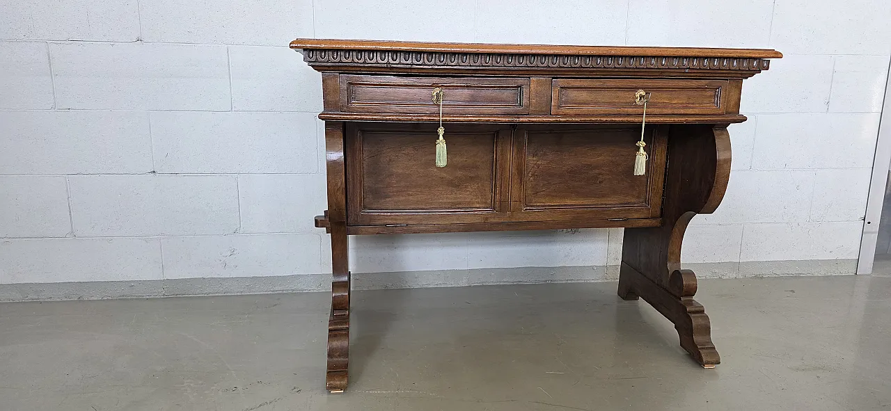 Fratina desk in walnut with secret compartment, late 19th century 4