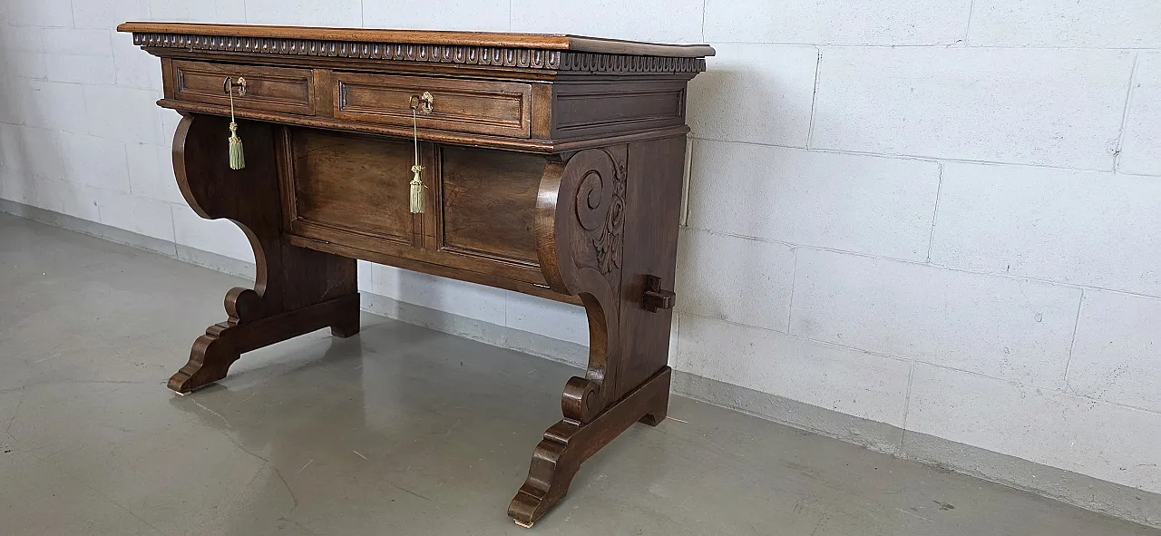 Fratina desk in walnut with secret compartment, late 19th century 5