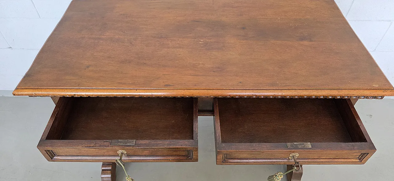 Fratina desk in walnut with secret compartment, late 19th century 8
