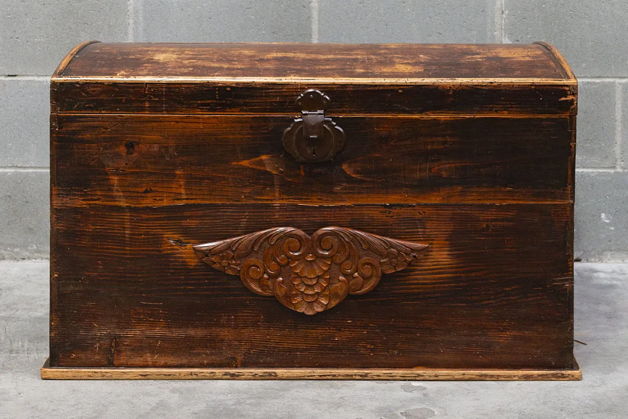 Baule in legno di abete e pioppo, '900 1