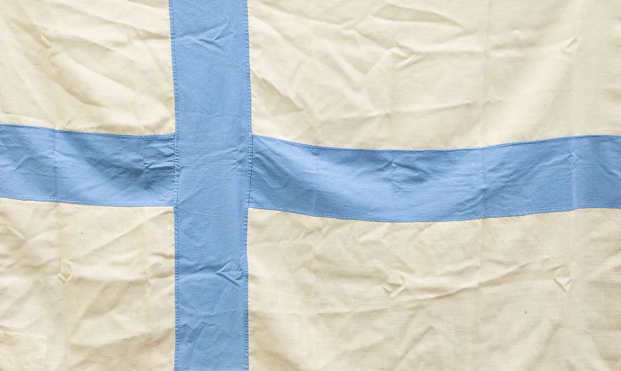 Bandiera della Finlandia in cotone F.&A. F.lli Bianchi Bologna, '900 1