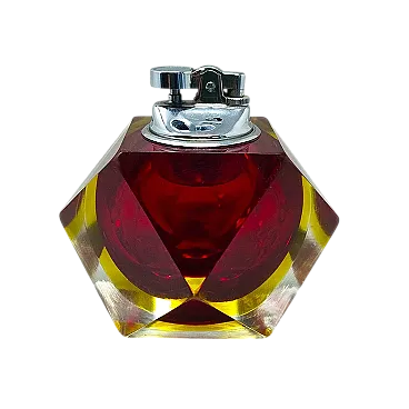 Accendino in vetro sommerso di Murano Di F.Poli per Seguso, anni '60