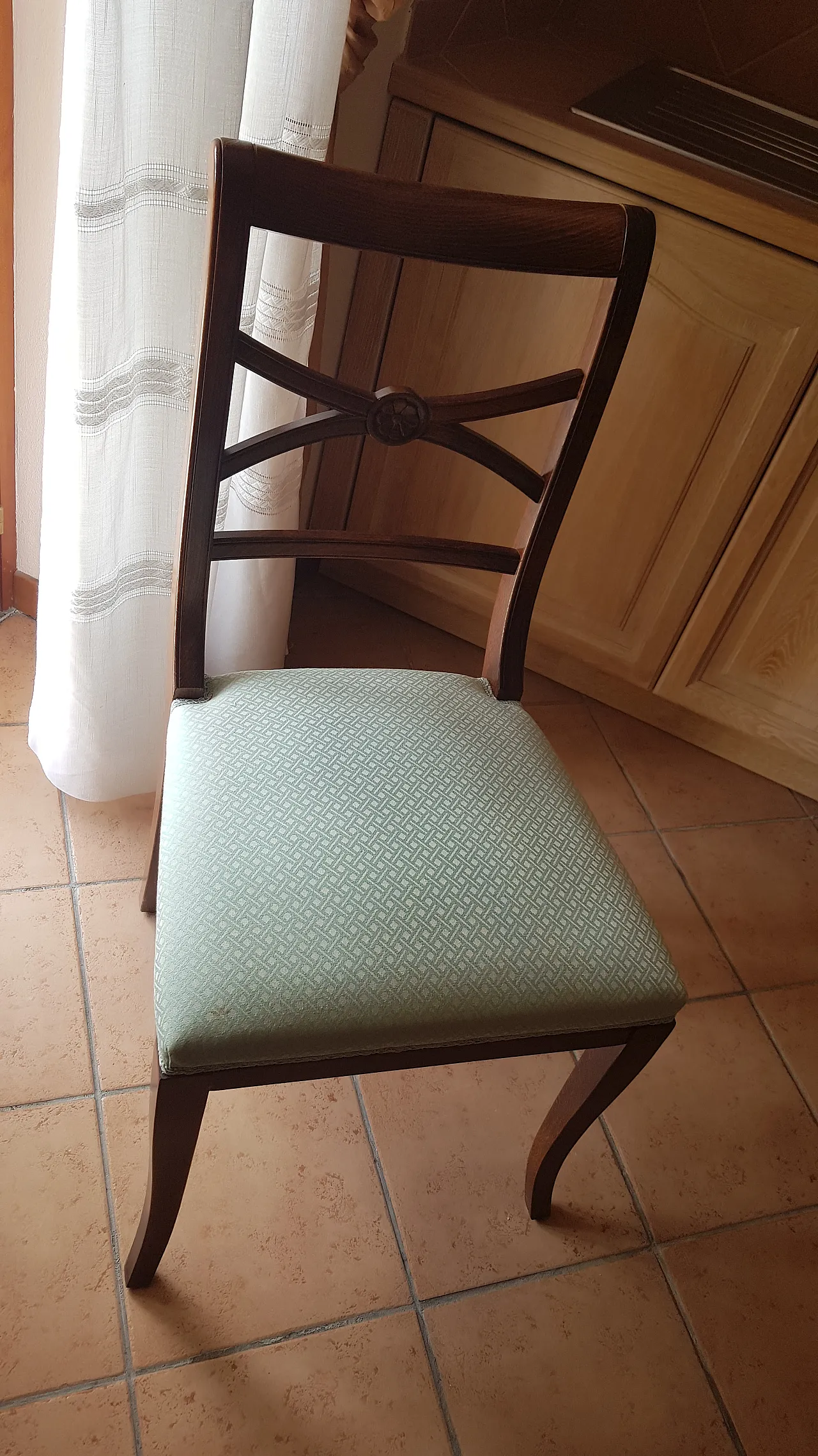 6 Empire style chairs in walnut, 20th century 1