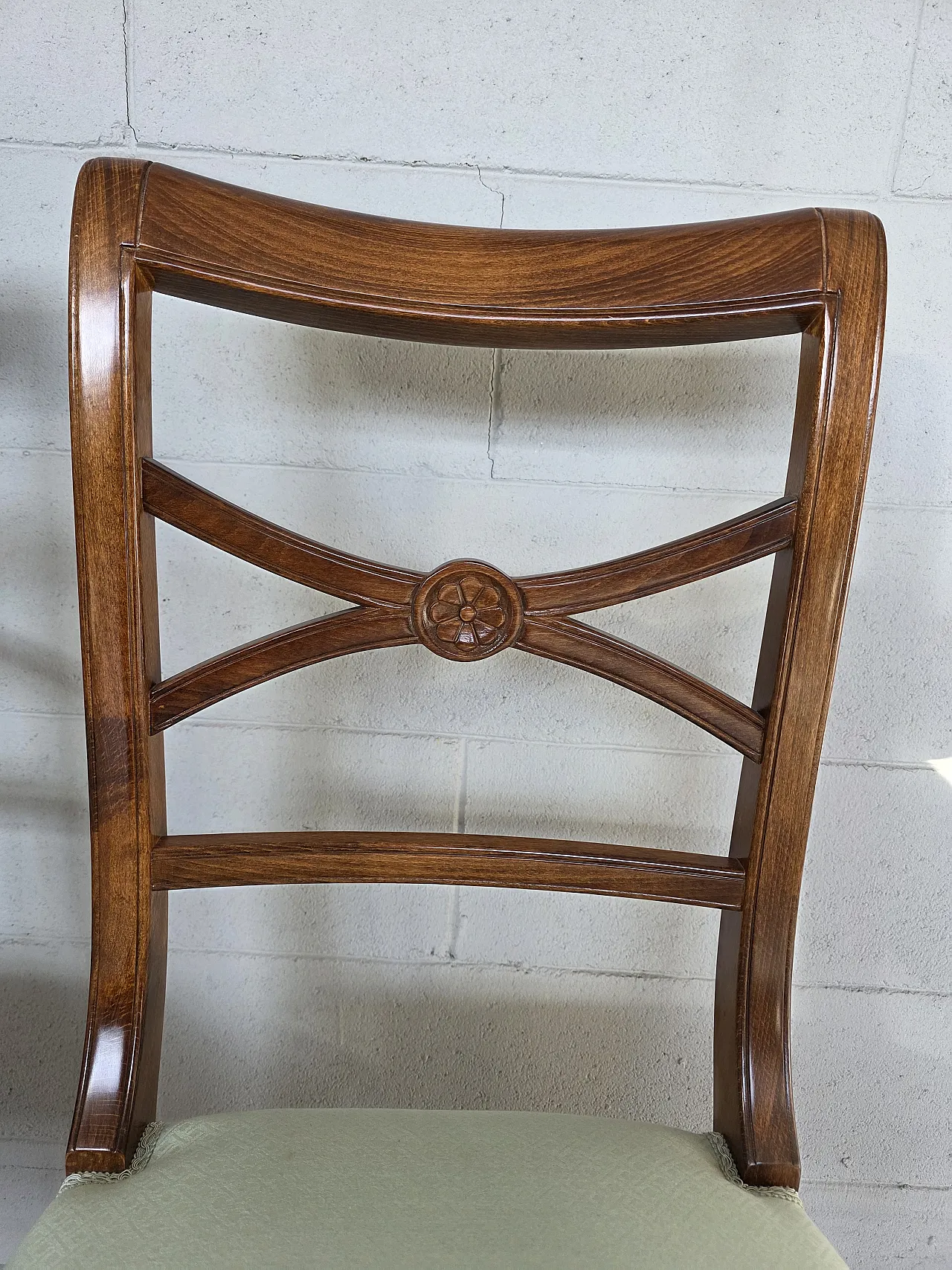 6 Empire style chairs in walnut, 20th century 6