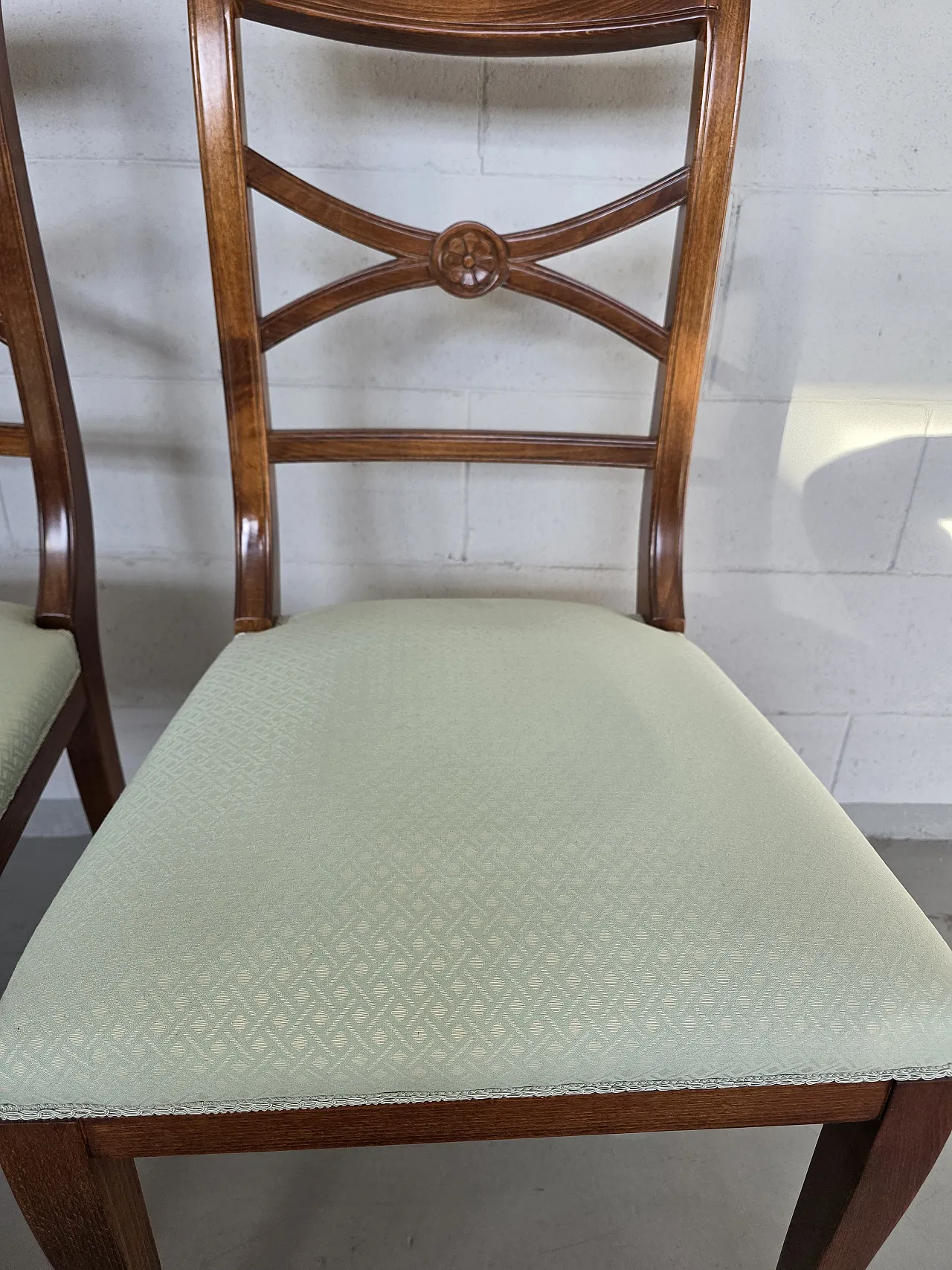 6 Empire style chairs in walnut, 20th century 7