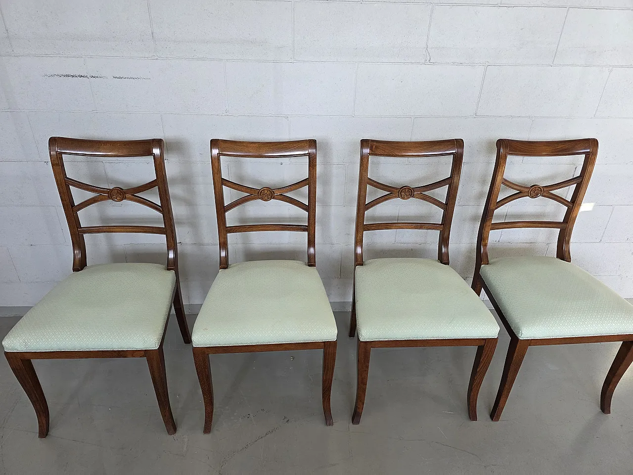 6 Empire style chairs in walnut, 20th century 8