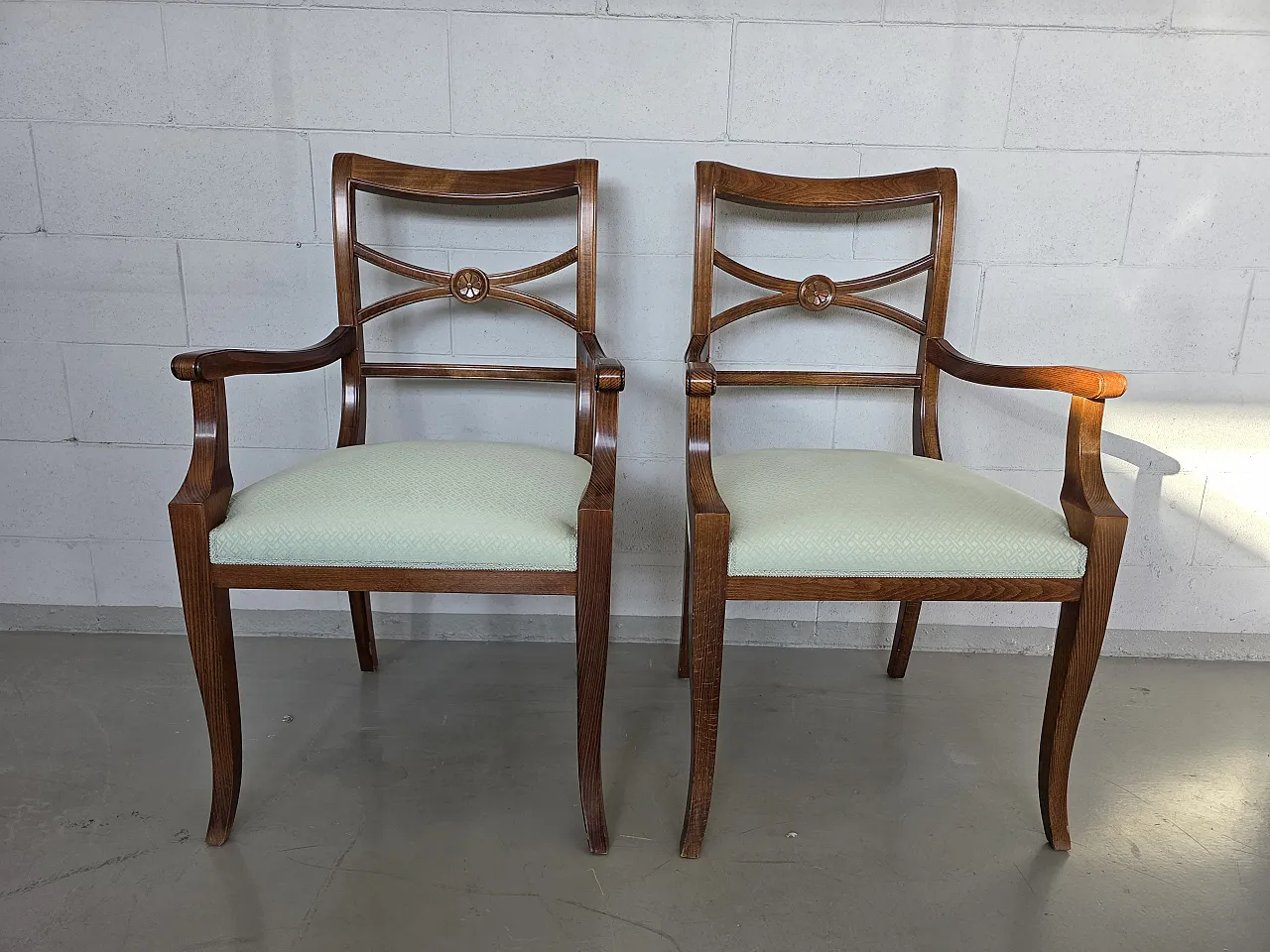 6 Empire style chairs in walnut, 20th century 11