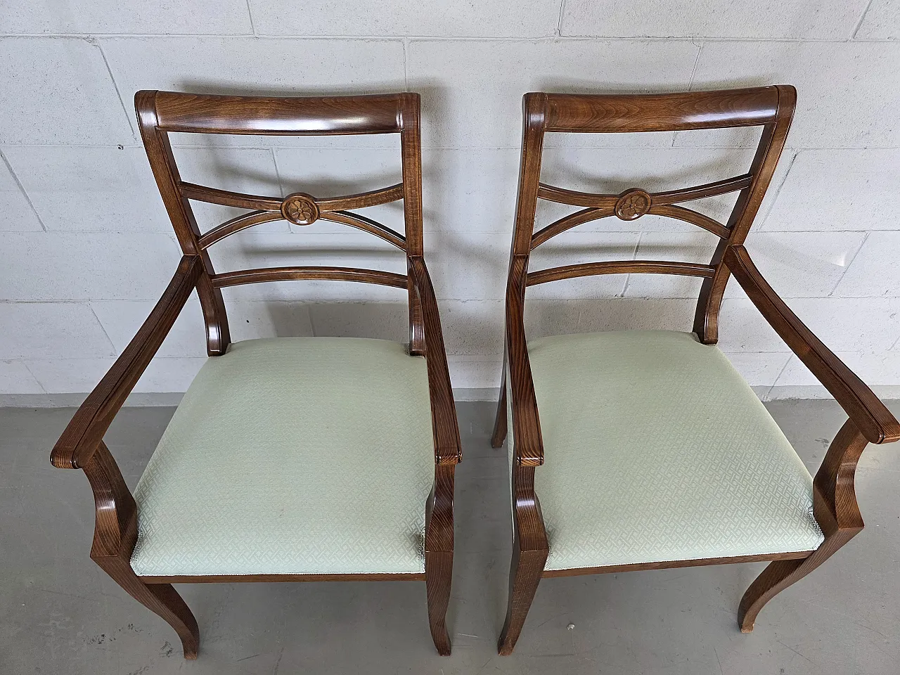 6 Empire style chairs in walnut, 20th century 12