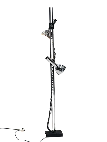 Chromed metal floor lamp by Luci Italia, 1970s