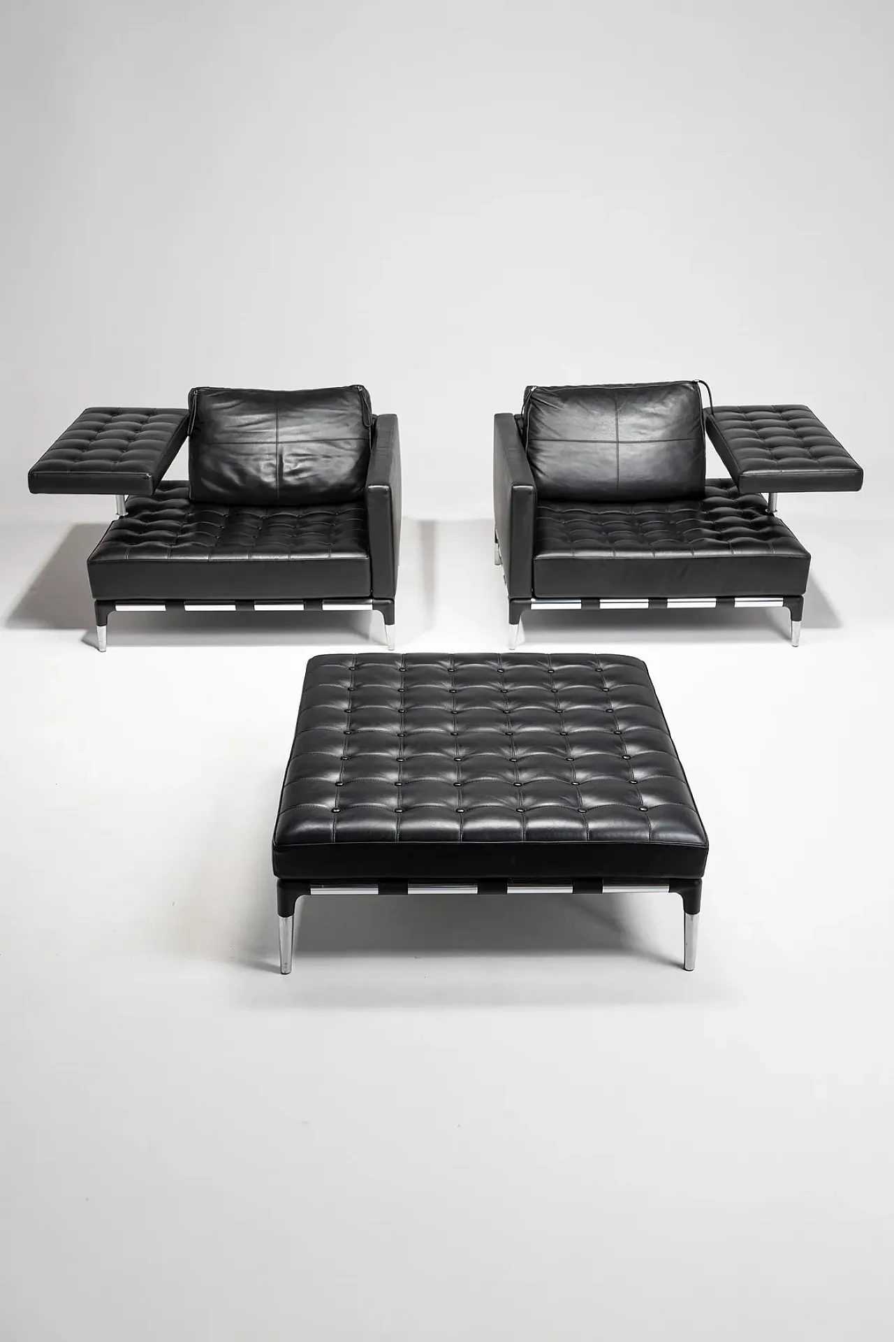 Set in pelle Prive di Phillippe Starck per Cassina, anni '90 1