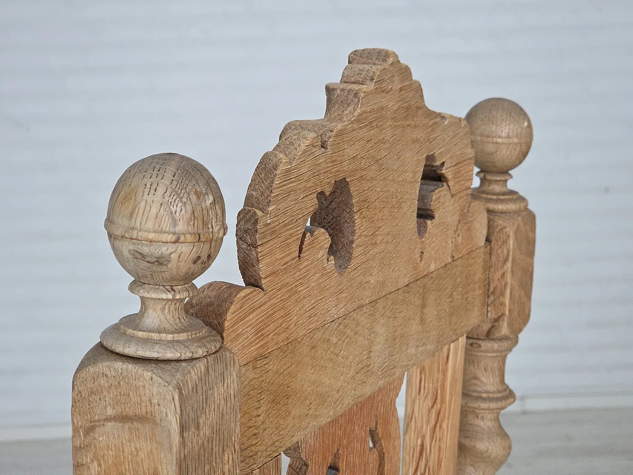 4 sedie da pranzo danesi, legno di quercia in pelle, anni '30 18