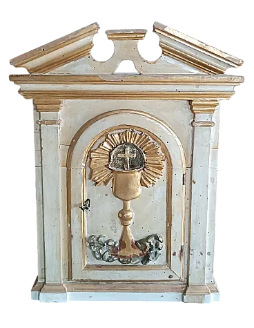 Tabernacolo in legno laccato e dorato, '700
