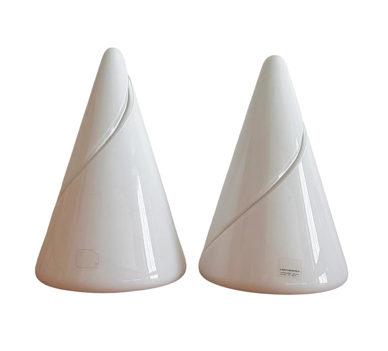 Glass cone lamp by Murano glass masters, 1970s 12